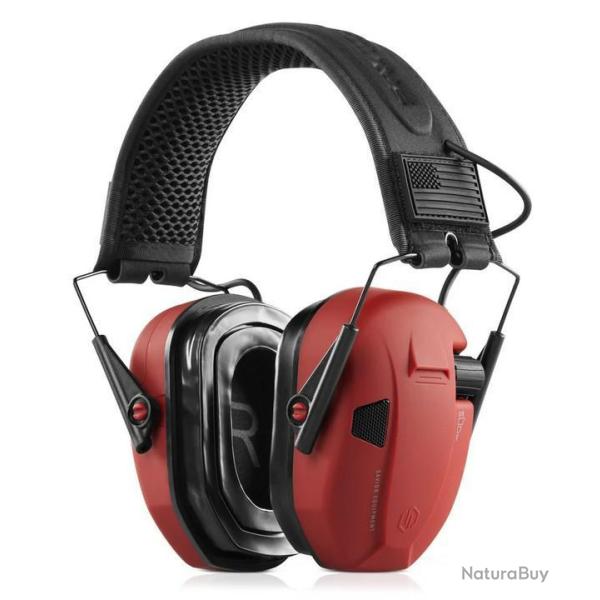 CASQUE APOLLO ANTI-BRUIT ELECTRONIQUE ROUGE
