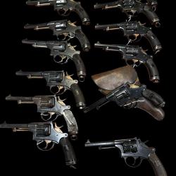 Revolver Suisse 1 ER  mod&egrave;le 1882 cal 7,5 avec etuit r&eacute;glementaire cuir + port offert