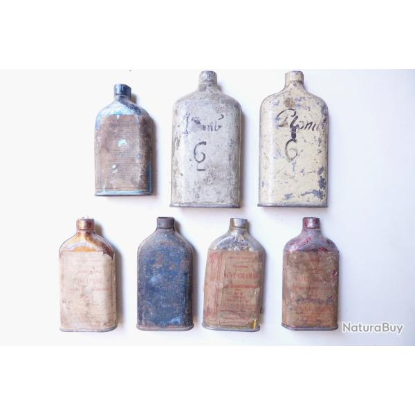 7 bidons anciens, vides