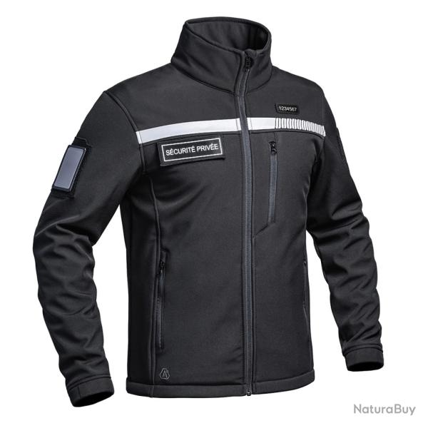 Veste Sofshell noire SECURITE PRIVEE SECU-ONE XS
