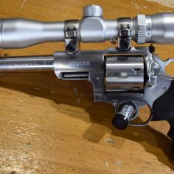 REVOLVER RUGER REDHAWK INOX 7.5" cal 44 mag avec lunette 2-632  tres bon etat