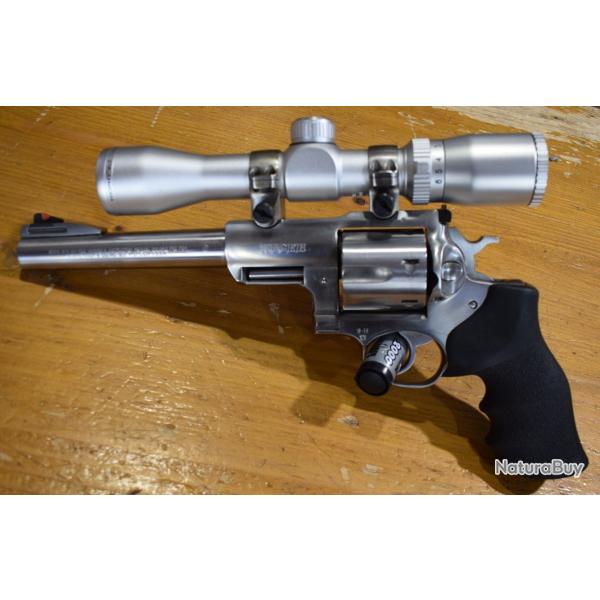 REVOLVER RUGER REDHAWK INOX 7.5" cal 44 mag avec lunette 2-632  tres bon etat
