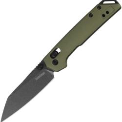 Couteau Kershaw Mini Iridium Reverse Tanto Lame Acier D2 Manche Aluminium DuraLock KS2051ROLBW