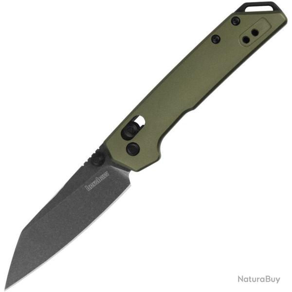 Couteau Kershaw Mini Iridium Reverse Tanto Lame Acier D2 Manche Aluminium DuraLock KS2051ROLBW