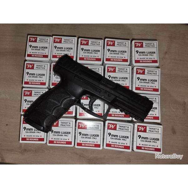 Pack Pistolet HK Mod�le SFP9 cal.9x19 Occasion + 1000 munitions 9x19 Winchester