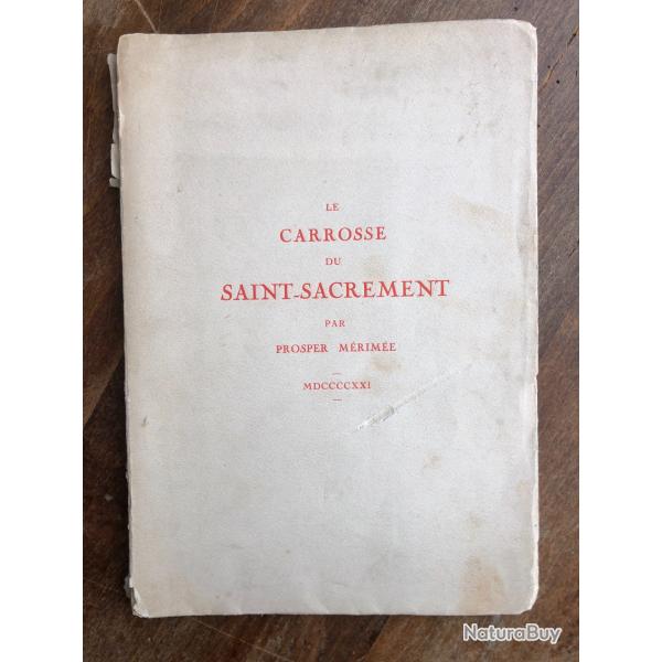 Le carrosse du saint-sacrement, nume?rote?, Prosper Me?rime?e 1921