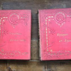 Lot 2 ouvrages grand-in folio - travailleurs et hommes utiles, Voyages en Zigzag