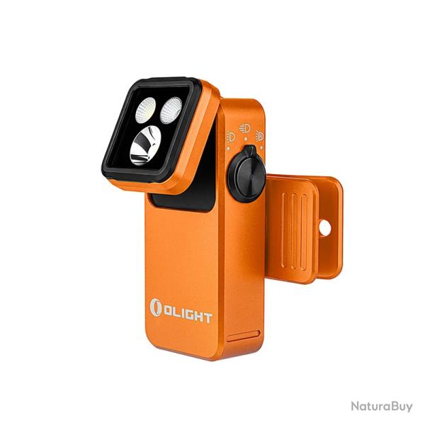 Olight Oclip 2 Pro Orange - Lampe gilet tactique � t�te orientable 530 lumens