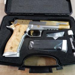 PISTOLET SIG SAUER X-SIX SCANDIC GOLD CAL 9X19 + MALLETTE ET ACCESSOIRES OCCASION PARFAIT ETAT
