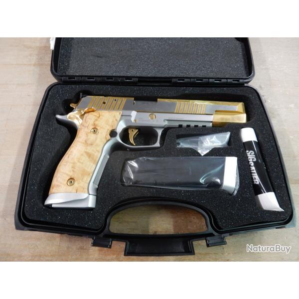 PISTOLET SIG SAUER X-SIX SCANDIC GOLD CAL 9X19 + MALLETTE ET ACCESSOIRES OCCASION PARFAIT ETAT