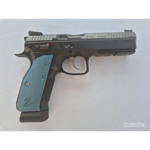 CZ Shadow 2 Bleu + arr�toir de culasse repose pouce Eeman