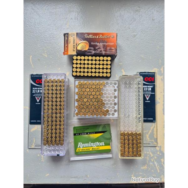 Lot de munitions 22lr divers marques