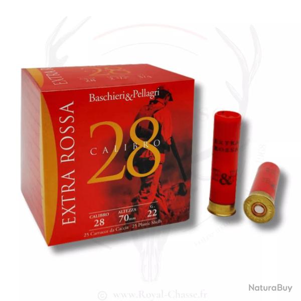 25 cartouches EXTRA ROSSA 22 Cal.28 22G BJ B&P 9.5