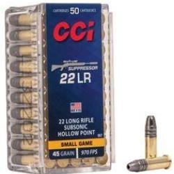 CCI 22LR 45GR SUPPRESSOR X50