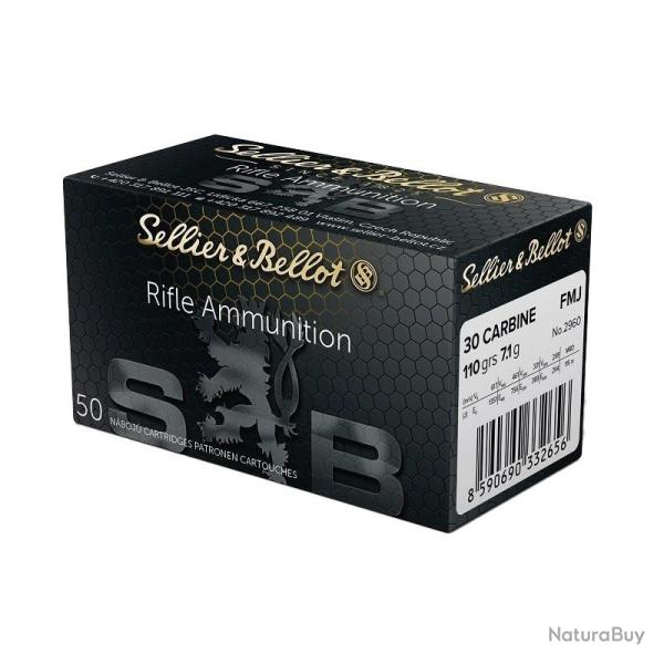 SELLIER & BELLOT 30 CARBINE 110GR FMJ X 50