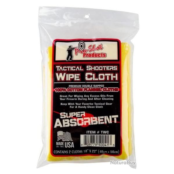 PRO-SHOT CHIFFON POUR L'ENTRETIEN DES ARMES (2 PI�CES PAR PAQUETS)