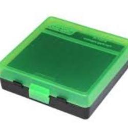 MCM CASE-GARD Boite munition 100 cartouches &agrave; couvercle pour 38 . 357 Verte Noire