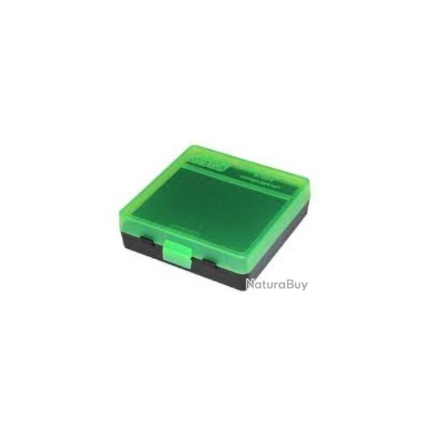 MCM CASE-GARD Boite munition 100 cartouches � couvercle pour 38 . 357 Verte Noire