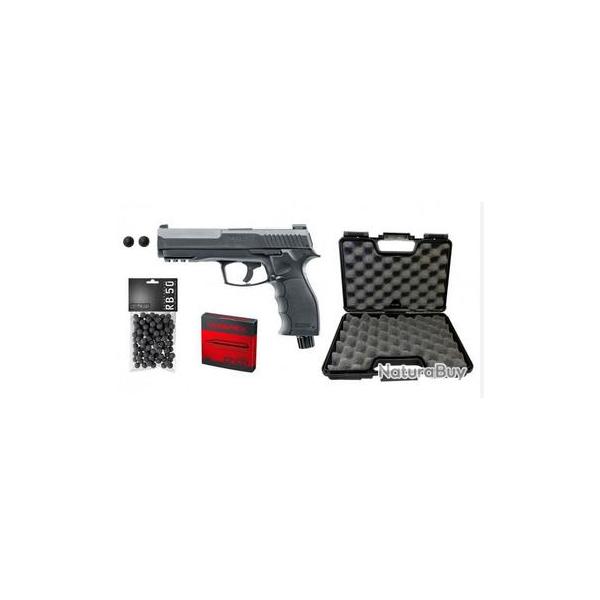 PISTOLET DEFENSE CO2 T4E HDP50 CAL. PACK 50 + 100 BILLES + 5 SPARCLETTES + MALLETTE