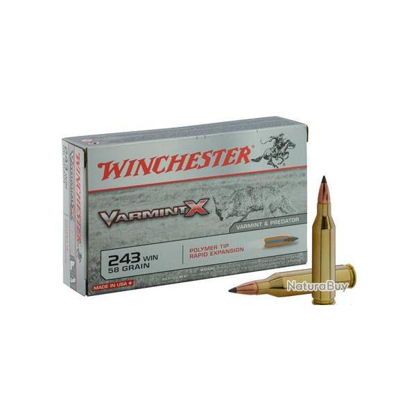 CARTOUCHE WINCHESTER CART 243 WIN VARMINT X 58 GR