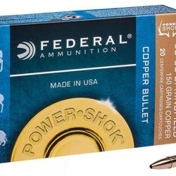 CARTOUCHE FEDERAL 30-06SPRG 150GR COPPER POWER SHOK SANS PLOMB