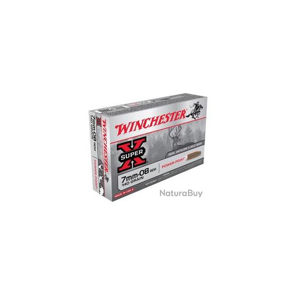 CARTOUCHES WINCHESTER POWER POINT 7MM-08 REM 140GR