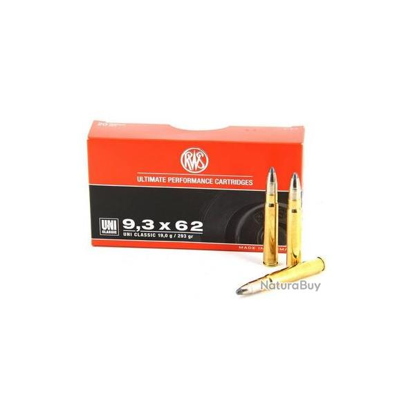 CARTOUCHES RWS UNI CLASSIC 9.3X62 293GR 19G
