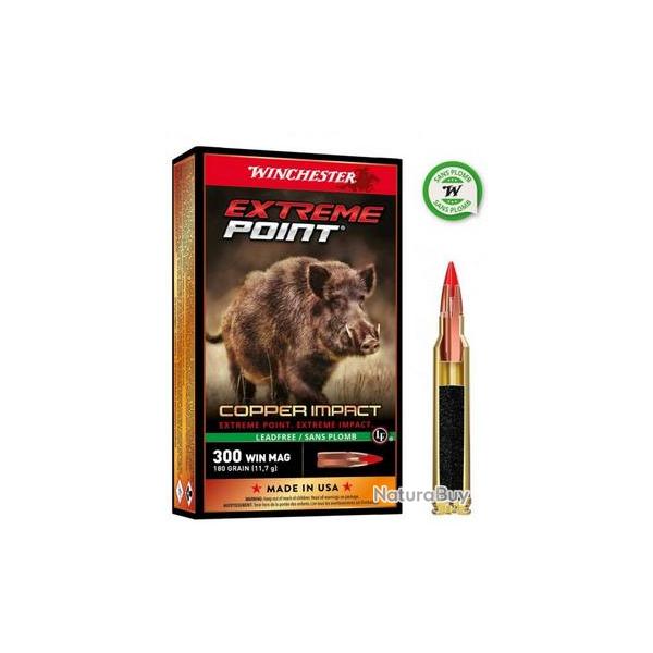 CARTOUCHES EXTREME POINT COPPER IMPACT 300 WIN MAG 180 GR