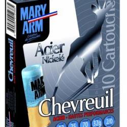 CARTOUCHES MARY ARM CHEVREUIL ACIER NIKEL&Eacute; CAL 12 PLOMB 2/0