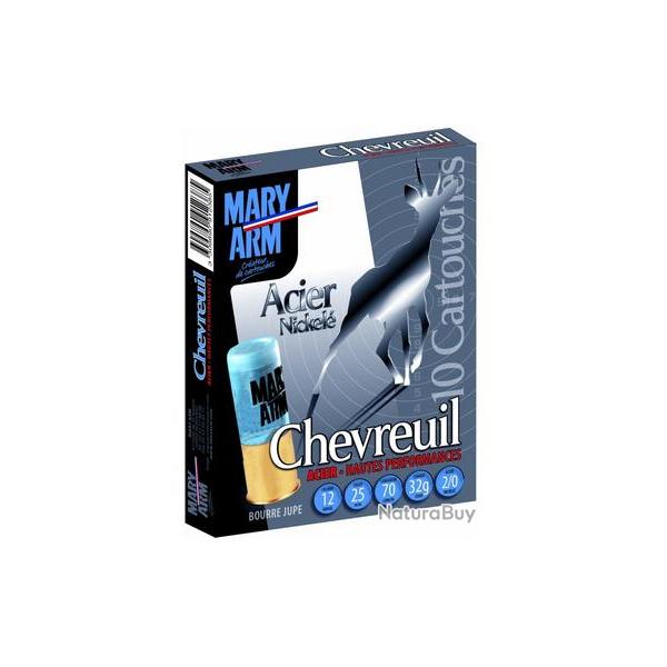 CARTOUCHES MARY ARM CHEVREUIL ACIER NIKEL� CAL 12 PLOMB 2/0
