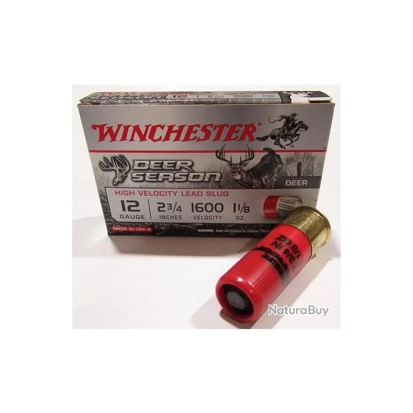 CARTOUCHES WINCHESTER SLUG DEER SEASON 12-70 70MM 35g 5/100