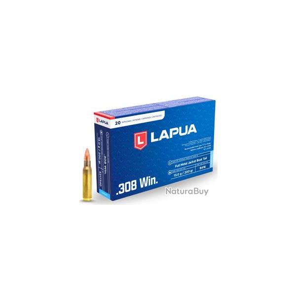 MUNITION LAPUA 308 WIN 200GR FMJBT SUBSONIC