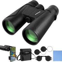 Jumelles 12x42 Adultes Puissantes Compactes HD BAK4 Prism FMC Grande Oculaire Adaptateur T&eacute;l&eacute;phone