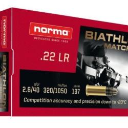 CARTOUCHES NORMA .22 LR BIATH MATCH-22 50P