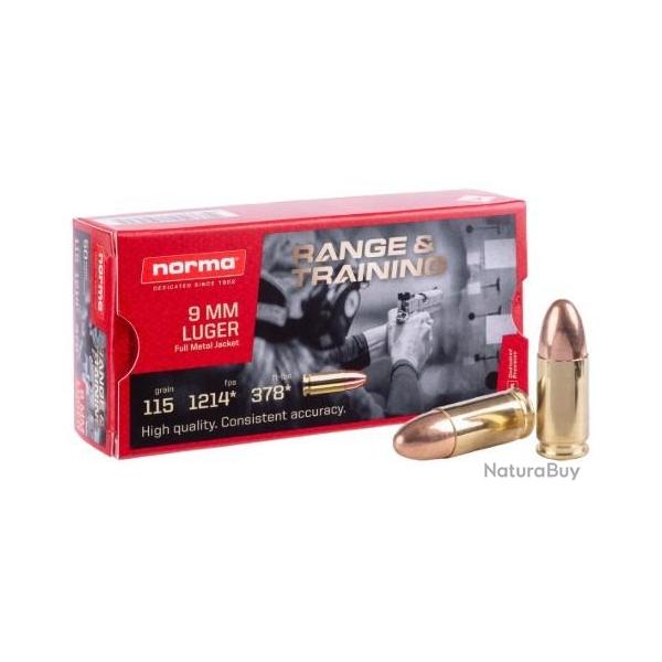 CARTOUCHE NORMA - 9X19MM 115GR X50