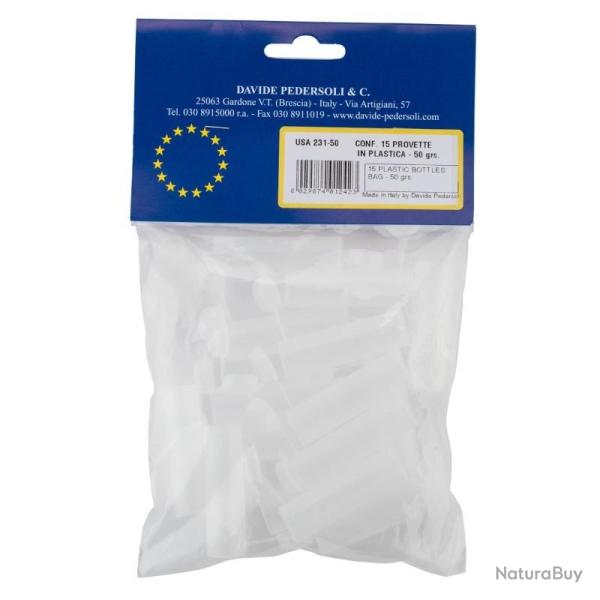 DAVIDE PEDERSOLI EPROUVETTES PLASTIQUE PIETTA POUDRE NOIRE SET DE 15 - 50GRS