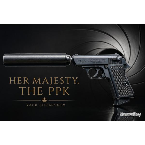 HER MAJESTY THE WALTHER PPK / S PACK SILENCIEUX - .22LR 10CPS BLACK