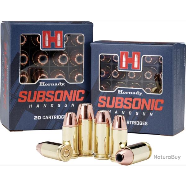 20 CARTOUCHES HORNADY .45AUTO 230GR XTP SUBSONIC