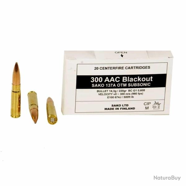 SAKO CARTOUCHES 300 BLACKOUT 137 A OTM 220GR X 30