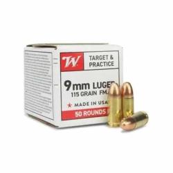 WINCHESTER 9MM LUGER 124 GR 8.0 GR FMJ