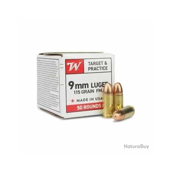 WINCHESTER 9MM LUGER 124 GR 8.0 GR FMJ