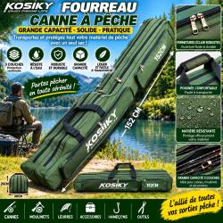 Fourreau pour cannes &agrave; p&ecirc;che 152 cm - 3 compartiments grande capacit&eacute;