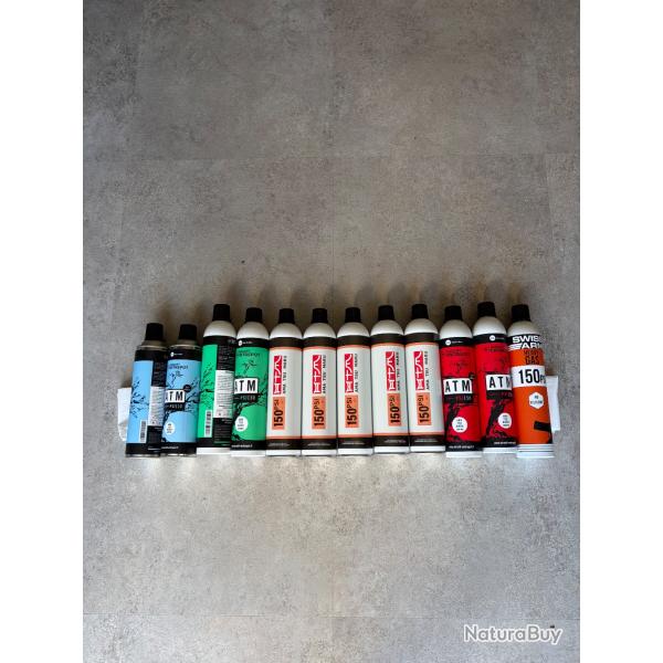 Lot de bouteilles de gaz airsoft