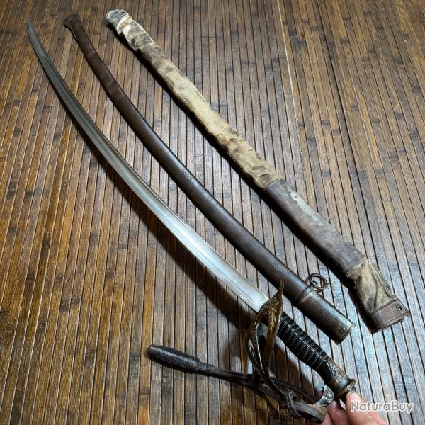 BEAU Sabre d'Officier de Cavalerie Mle 1896 (Lame 1822-99 dat�e 1912) Complet avec �tui de Campagne