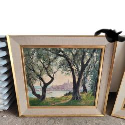 Lot de 12 tableaux et lithographies