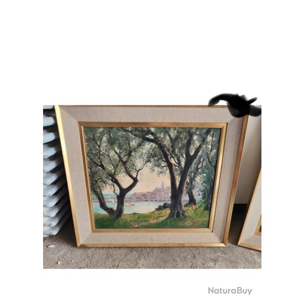 Lot de 12 tableaux et lithographies
