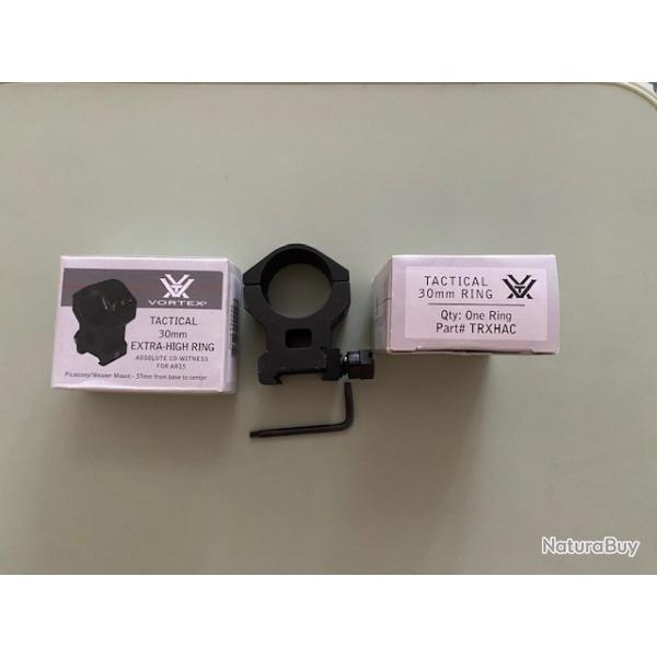 Paire de colliers 30 mm Vortex, mod�le extra high ring, pour rail Picatinny ou Weaver
