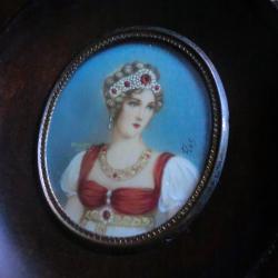 miniature  peinture  sign&eacute;e ""  imp&eacute;ratrice jos&eacute;phine