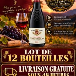 Domaine Delas fr&egrave;res "saint esprit" aop c&ocirc;tes du Rh&ocirc;ne rouge 2024 75cl lot de 12 bouteilles