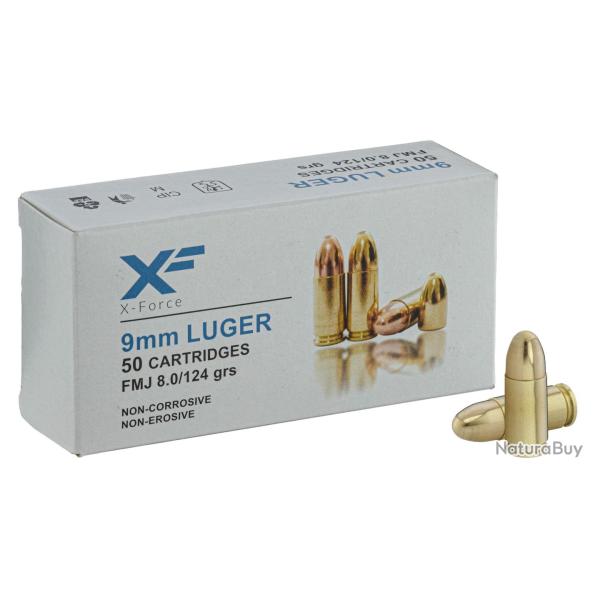 ATS X-FORCE 9X19 124GR FMJ X50